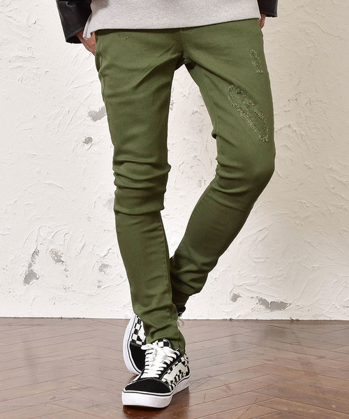 MinoriTY（マイノリティ）の「【ストレッチツイルダメージスーパースキニーパンツ（ロング）】（その他パンツ・メンズ・ホワイト/ライトグレー/ブラック/ベージュ/ネイビー/カーキ・S/M/L/XL）」の5枚目の写真