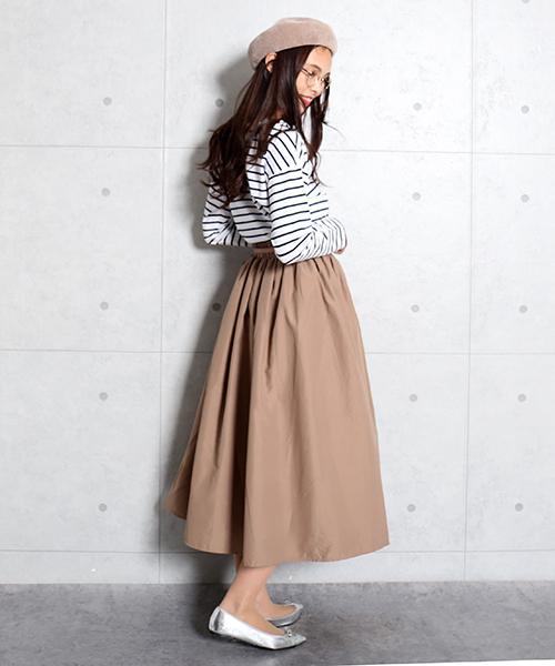 n'ee-ne(ネーネ)の「cotton ボーダーカットソー(Tシャツ/カットソー・レディース・ネイビー/グレー/レッド/グリーン/ブラック×ホワイト/ホワイト×ネイビー・M/L)」の13枚目の写真