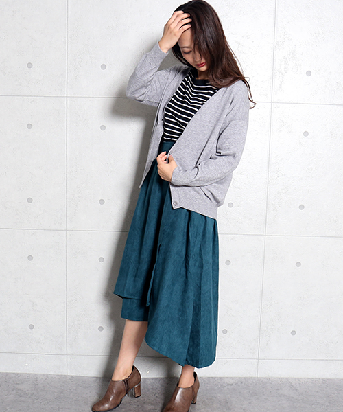 n'ee-ne(ネーネ)の「cotton ボーダーカットソー(Tシャツ/カットソー・レディース・ネイビー/グレー/レッド/グリーン/ブラック×ホワイト/ホワイト×ネイビー・M/L)」の18枚目の写真