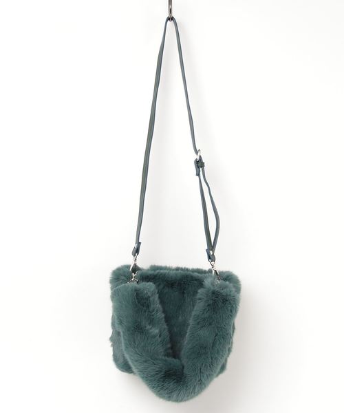 PROTCOL（プロトコル）の「PROTCOL プロトコール / 2WAYエコファーハンドルバッグ ドラムショルダーバッグ / P18B-01（ショルダーバッグ・レディース・ブラック/カーキ/マルチ/ターコイズブルー/レッド・OS）」の3枚目の写真