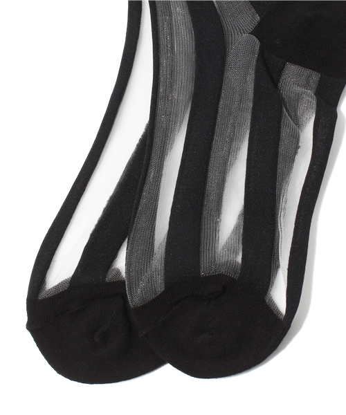 WEGO(ウィゴー)の「WEGO/太ストライプソックス(ソックス/靴下・レディース・ホワイト/ブラック・FREE)」の4枚目の写真