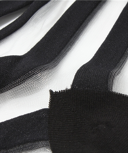 WEGO(ウィゴー)の「WEGO/太ストライプソックス(ソックス/靴下・レディース・ホワイト/ブラック・FREE)」の5枚目の写真