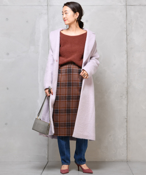 DouDou（ドゥドゥ）の「ラクーンボートプルオーバー（ニット/セーター・レディース・ブラック/ボルドー/モカ・FREE）」の6枚目の写真