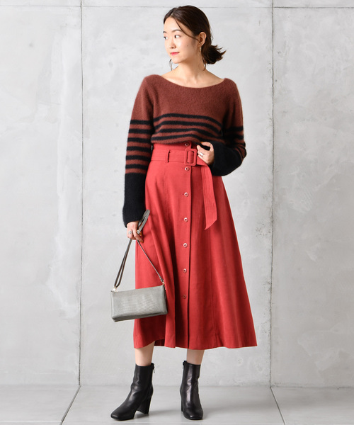 DouDou（ドゥドゥ）の「ラクーンボートプルオーバー（ニット/セーター・レディース・ブラック/ボルドー/モカ・FREE）」の14枚目の写真