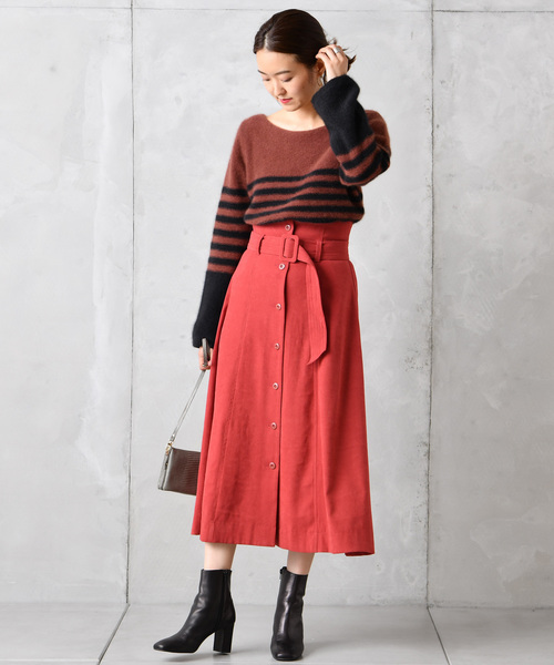 DouDou（ドゥドゥ）の「ラクーンボートプルオーバー（ニット/セーター・レディース・ブラック/ボルドー/モカ・FREE）」の18枚目の写真