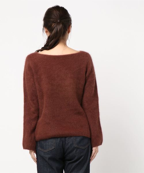 DouDou（ドゥドゥ）の「ラクーンボートプルオーバー（ニット/セーター・レディース・ブラック/ボルドー/モカ・FREE）」の20枚目の写真