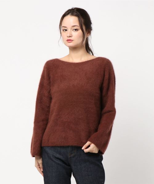 DouDou（ドゥドゥ）の「ラクーンボートプルオーバー（ニット/セーター・レディース・ブラック/ボルドー/モカ・FREE）」の21枚目の写真