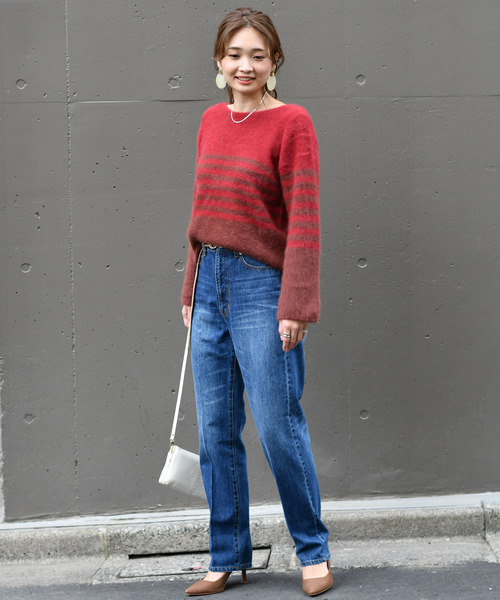 DouDou（ドゥドゥ）の「ラクーンボートプルオーバー（ニット/セーター・レディース・ブラック/ボルドー/モカ・FREE）」の22枚目の写真