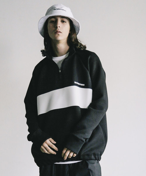 THE TWENTYSEVEN（ザ トゥエンティーセブン）の「【The TWENTY SEVEN】DOUBLE KNIT STAND HALF ZIP JKT:ダブルニット スタンドハーフジップ アノラック ジャケット（ブルゾン・メンズ・ブラック/ネイビー・44/46/48）」の2枚目の写真