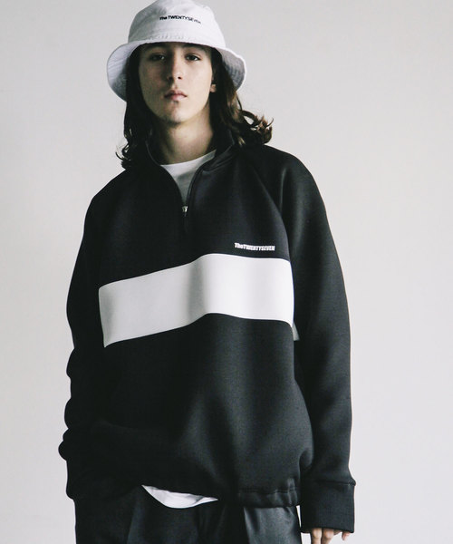 THE TWENTYSEVEN（ザ トゥエンティーセブン）の「【The TWENTY SEVEN】DOUBLE KNIT STAND HALF ZIP JKT:ダブルニット スタンドハーフジップ アノラック ジャケット（ブルゾン・メンズ・ブラック/ネイビー・44/46/48）」の3枚目の写真
