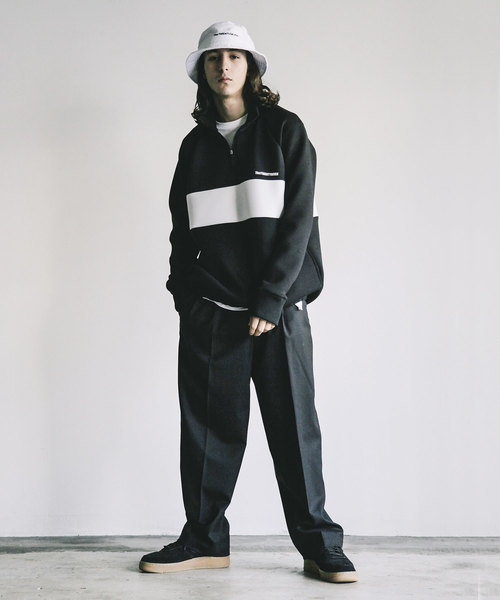 THE TWENTYSEVEN（ザ トゥエンティーセブン）の「【The TWENTY SEVEN】DOUBLE KNIT STAND HALF ZIP JKT:ダブルニット スタンドハーフジップ アノラック ジャケット（ブルゾン・メンズ・ブラック/ネイビー・44/46/48）」の6枚目の写真