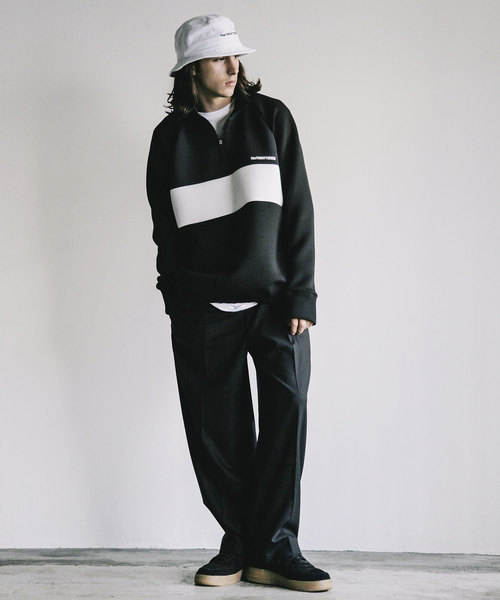 THE TWENTYSEVEN（ザ トゥエンティーセブン）の「【The TWENTY SEVEN】DOUBLE KNIT STAND HALF ZIP JKT:ダブルニット スタンドハーフジップ アノラック ジャケット（ブルゾン・メンズ・ブラック/ネイビー・44/46/48）」の7枚目の写真