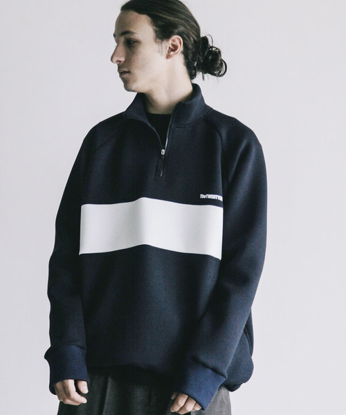 THE TWENTYSEVEN（ザ トゥエンティーセブン）の「【The TWENTY SEVEN】DOUBLE KNIT STAND HALF ZIP JKT:ダブルニット スタンドハーフジップ アノラック ジャケット（ブルゾン・メンズ・ブラック/ネイビー・44/46/48）」の9枚目の写真