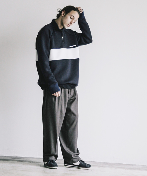 THE TWENTYSEVEN（ザ トゥエンティーセブン）の「【The TWENTY SEVEN】DOUBLE KNIT STAND HALF ZIP JKT:ダブルニット スタンドハーフジップ アノラック ジャケット（ブルゾン・メンズ・ブラック/ネイビー・44/46/48）」の10枚目の写真