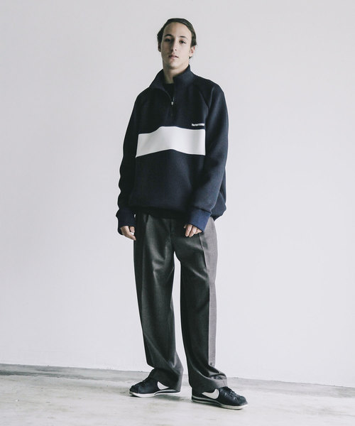 THE TWENTYSEVEN（ザ トゥエンティーセブン）の「【The TWENTY SEVEN】DOUBLE KNIT STAND HALF ZIP JKT:ダブルニット スタンドハーフジップ アノラック ジャケット（ブルゾン・メンズ・ブラック/ネイビー・44/46/48）」の12枚目の写真