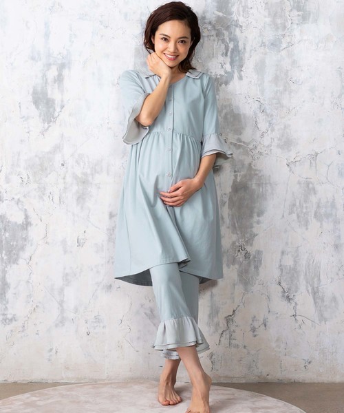 トレック販売店 セール シャツ風フリルナイティセット マタニティウェア グッズ Sweetmommy スウィートマミー のファッション 安い 新品 Eproceedings Umpwr Ac Id