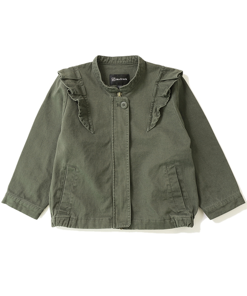 devirock（デビロック）の「肩フリルノーカラーミリタリージャケット（ミリタリージャケット・キッズ・ブラック/カーキ・100cm/110cm/120cm/130cm/140cm/150cm/160cm）」の10枚目の写真