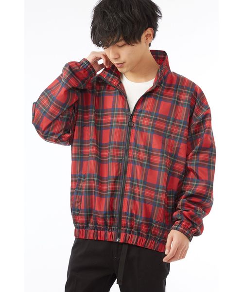 improves(インプローブス)の「タータンチェックナイロントラックジャケット(ナイロンジャケット)」|レッド