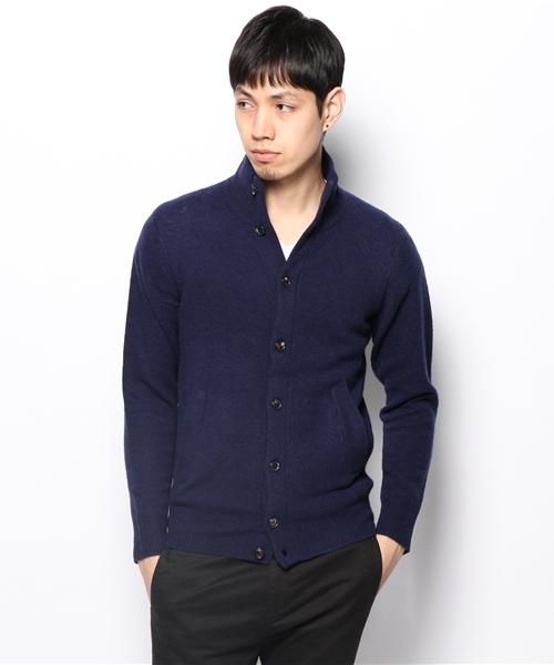 EDIFICE（エディフィス）の「メリノウールスタンドカーディガン（カーディガン/ボレロ・メンズ・グレー/ホワイト/グリーン/ネイビー/サックスブルー/ボルドー・44/48/46）」の4枚目の写真