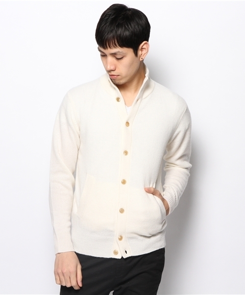 EDIFICE（エディフィス）の「メリノウールスタンドカーディガン（カーディガン/ボレロ・メンズ・グレー/ホワイト/グリーン/ネイビー/サックスブルー/ボルドー・44/48/46）」の2枚目の写真