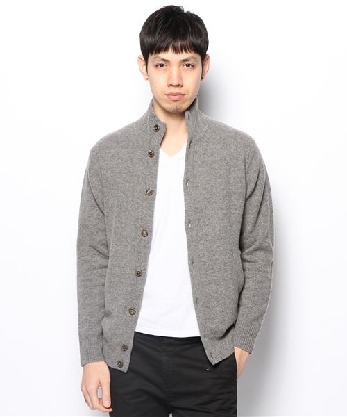 EDIFICE（エディフィス）の「メリノウールスタンドカーディガン（カーディガン/ボレロ・メンズ・グレー/ホワイト/グリーン/ネイビー/サックスブルー/ボルドー・44/48/46）」の10枚目の写真