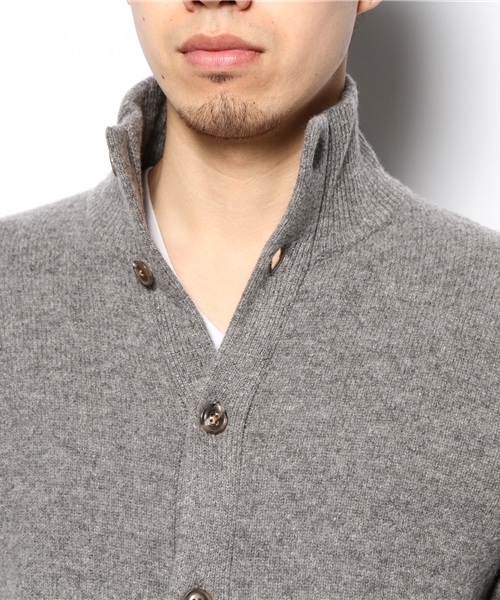 EDIFICE（エディフィス）の「メリノウールスタンドカーディガン（カーディガン/ボレロ・メンズ・グレー/ホワイト/グリーン/ネイビー/サックスブルー/ボルドー・44/48/46）」の11枚目の写真