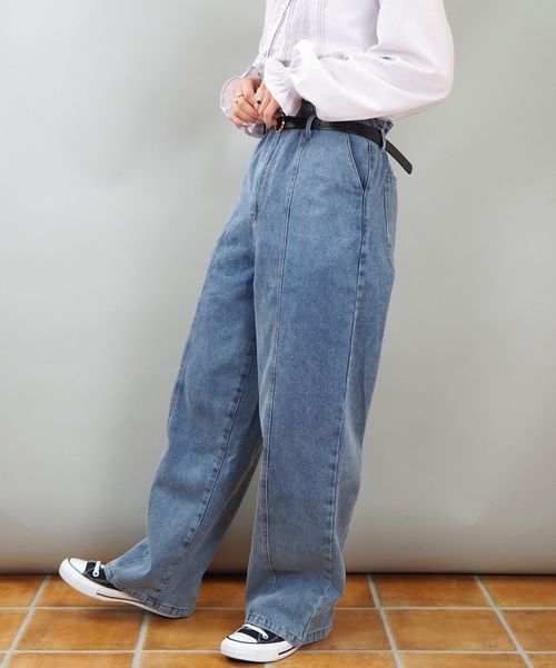 tiptop(ティップトップ)の「ベルト付き切り替えパンツ(その他パンツ・レディース・ベージュ/グレイッシュベージュ/ブルー/ネイビー/サックスブルー/アイボリー・FREE)」の12枚目の写真