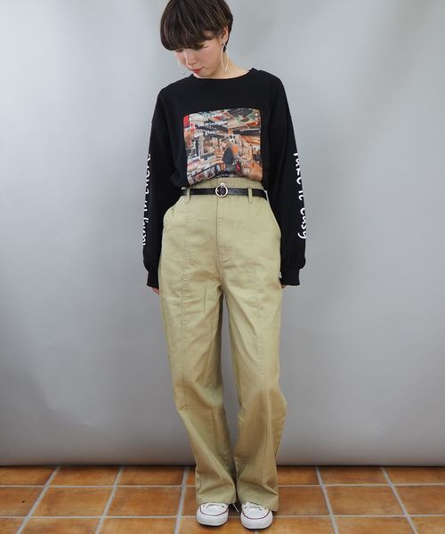 tiptop(ティップトップ)の「ベルト付き切り替えパンツ(その他パンツ・レディース・ベージュ/グレイッシュベージュ/ブルー/ネイビー/サックスブルー/アイボリー・FREE)」の14枚目の写真