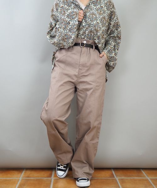tiptop(ティップトップ)の「ベルト付き切り替えパンツ(その他パンツ・レディース・ベージュ/グレイッシュベージュ/ブルー/ネイビー/サックスブルー/アイボリー・FREE)」の17枚目の写真