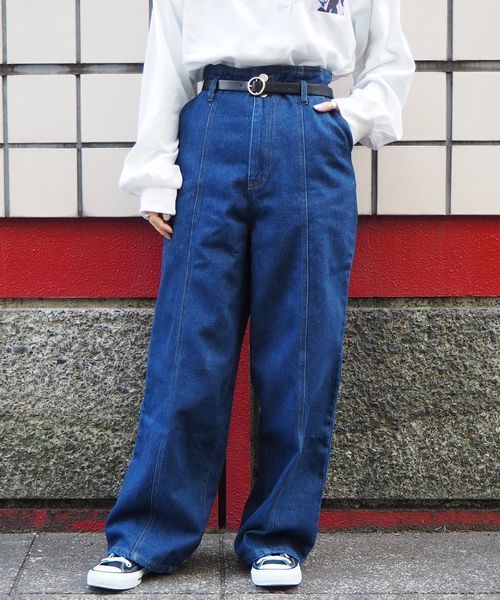 tiptop(ティップトップ)の「ベルト付き切り替えパンツ(その他パンツ・レディース・ベージュ/グレイッシュベージュ/ブルー/ネイビー/サックスブルー/アイボリー・FREE)」の20枚目の写真