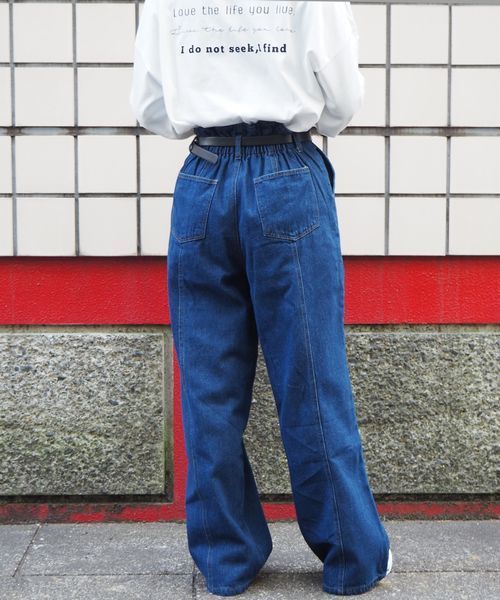 tiptop(ティップトップ)の「ベルト付き切り替えパンツ(その他パンツ・レディース・ベージュ/グレイッシュベージュ/ブルー/ネイビー/サックスブルー/アイボリー・FREE)」の7枚目の写真