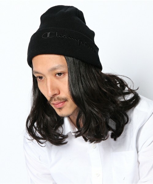 Champion(チャンピオン)の「WEGO/チャンピオンニットキャップ(ニットキャップ/ビーニー・メンズ・ホワイト/ブラック/ネイビー・FREE)」の2枚目の写真