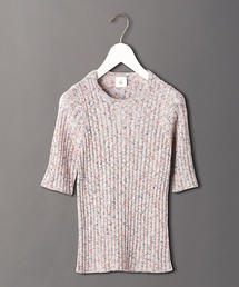 トップス 6(ROKU) MILANO RIB SHORT SLEEVE KNIT 6（ロク）の「＜6(ROKU)＞MILANO RIB SHORT SLEEVE KNIT/ニット