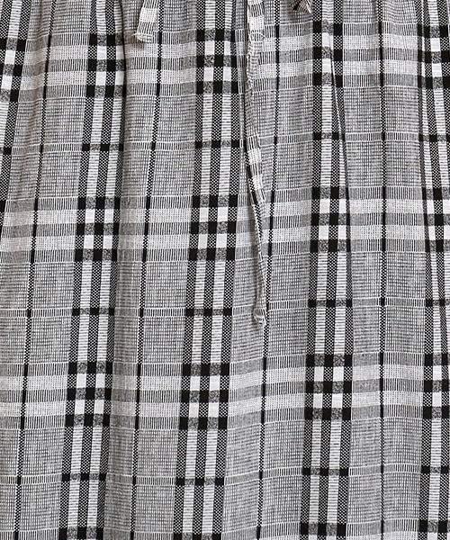 n'ee-ne（ネーネ）の「ストライプ＆チェック柄　ウエストマークワンピース（ワンピース・レディース・グレー系その他/ベージュ系その他/ブルー系その他・M/L）」の4枚目の写真