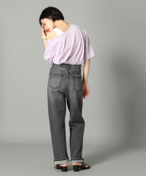 LOWRYS FARM（ローリーズファーム）の「ワンショルＴＥＥ　832504（Tシャツ/カットソー・レディース・オフホワイト/ホワイト×ブラック/チャコールグレー/パープル・FREE）」の12枚目の写真