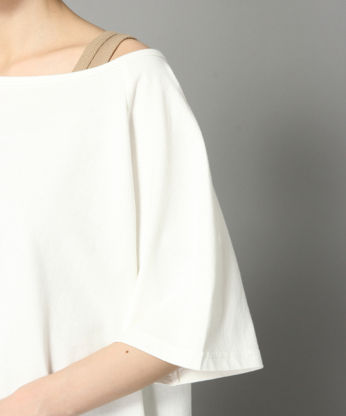 LOWRYS FARM（ローリーズファーム）の「ワンショルＴＥＥ　832504（Tシャツ/カットソー・レディース・オフホワイト/ホワイト×ブラック/チャコールグレー/パープル・FREE）」の8枚目の写真