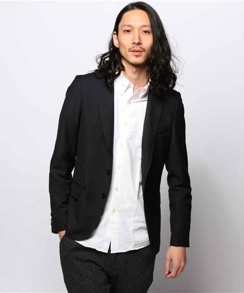 JOURNAL STANDARD(ジャーナルスタンダード)の「T/R ギャバジンタイトテーラードジャケット #(テーラードジャケット・メンズ・ブルー系その他/ブラック/チャコールグレー/ネイビー・MEDIUM/X-LARGE/LARGE/SMALL)」の3枚目の写真