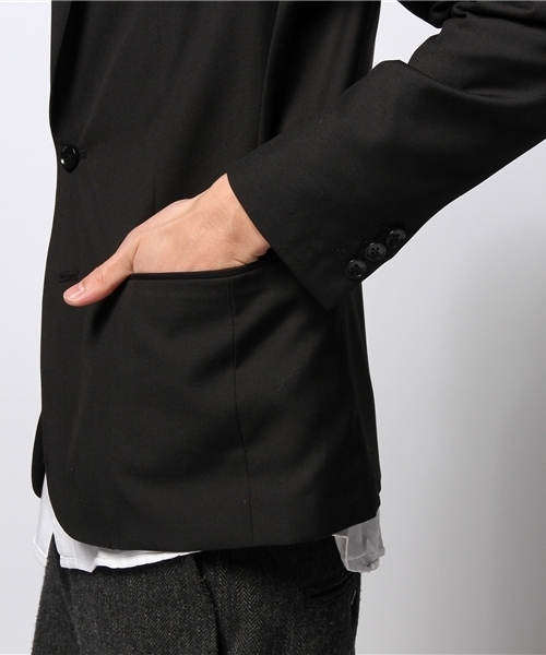 JOURNAL STANDARD(ジャーナルスタンダード)の「T/R ギャバジンタイトテーラードジャケット #(テーラードジャケット・メンズ・ブルー系その他/ブラック/チャコールグレー/ネイビー・MEDIUM/X-LARGE/LARGE/SMALL)」の5枚目の写真