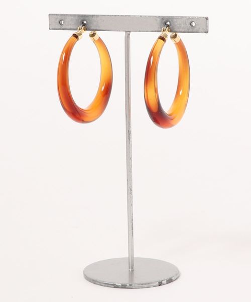 LOWRYS FARM(ローリーズファーム)の「クリアリングピアス 839613(ピアス(両耳用)・レディース・ブラウン/その他・FREE)」の1枚目の写真