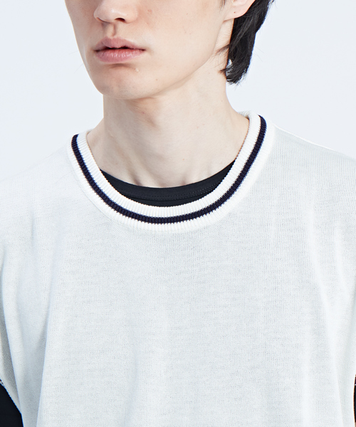 ABAHOUSE（アバハウス）の「【WEB別注】クルーネックベスト（ニット/セーター・メンズ・ホワイト/ネイビー/ブラック・46/48）」の12枚目の写真