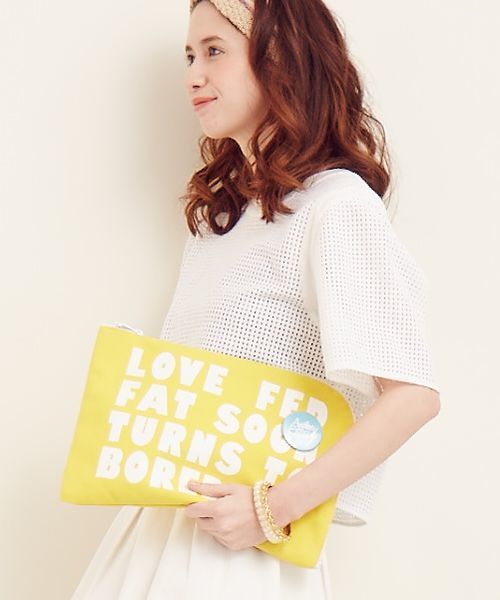 Another Edition（アナザーエディション）の「AE LOVE FED CLT ◆（クラッチバッグ・レディース・オフホワイト/イエロー/ライトブルー・フリー）」の3枚目の写真