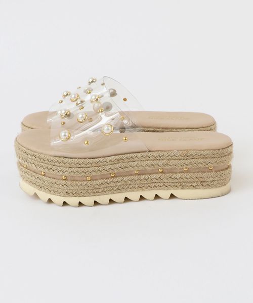 one after another NICE CLAUP（ワンアフターアナザーナイスクラップ）の「厚底フラットサンダル（サンダル・レディース・ブラウン/ゴールド/クリア・SMALL/MEDIUM/LARGE）」の6枚目の写真