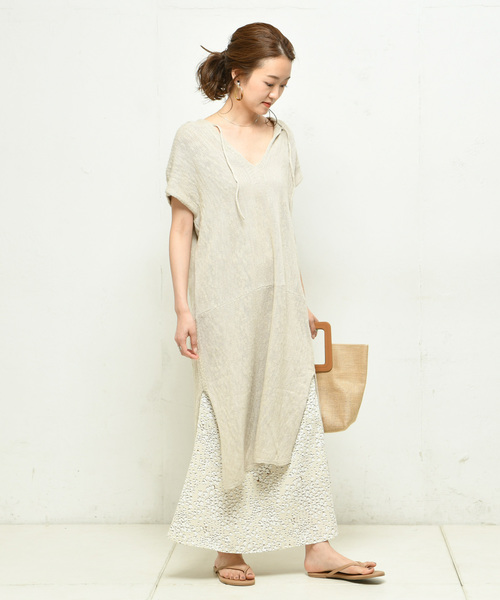 DouDou（ドゥドゥ）の「ボーダーニットワンピース（ワンピース・レディース・ベージュ/オフホワイト・FREE）」の14枚目の写真