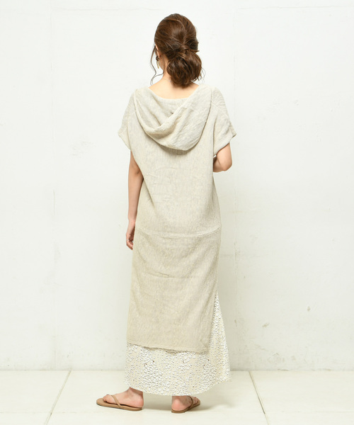 DouDou（ドゥドゥ）の「ボーダーニットワンピース（ワンピース・レディース・ベージュ/オフホワイト・FREE）」の12枚目の写真