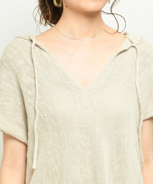 DouDou（ドゥドゥ）の「ボーダーニットワンピース（ワンピース・レディース・ベージュ/オフホワイト・FREE）」の13枚目の写真