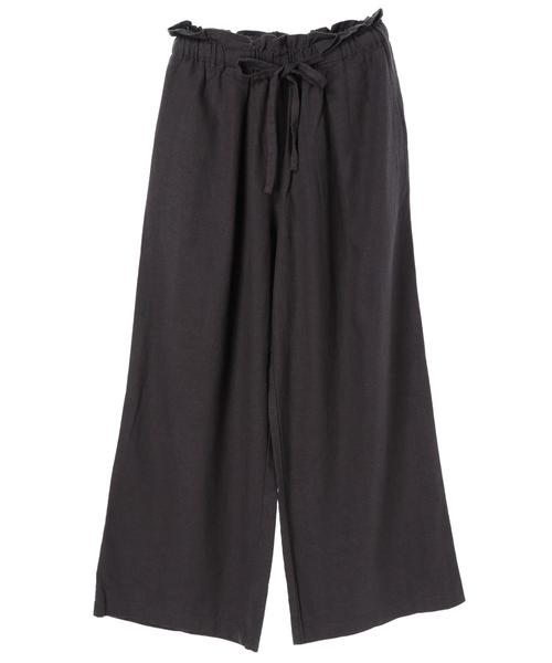 AMERICAN HOLIC（アメリカンホリック）の「麻混バックポケットワイドパンツ（その他パンツ・レディース・キャメル/ストライプ/チャコールグレー/ベージュ/ブルー/ネイビー・L/M）」の7枚目の写真