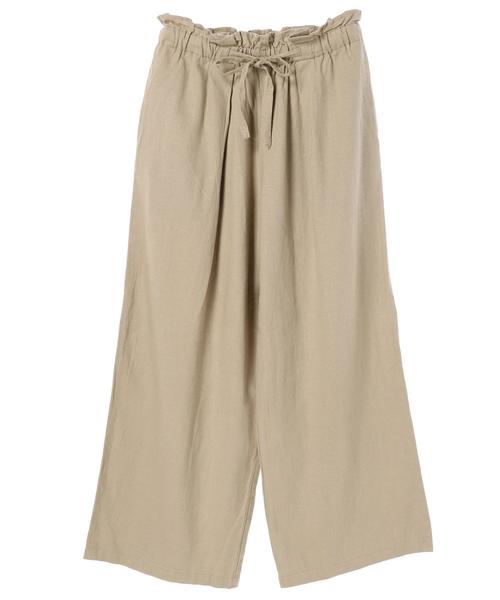 AMERICAN HOLIC（アメリカンホリック）の「麻混バックポケットワイドパンツ（その他パンツ・レディース・キャメル/ストライプ/チャコールグレー/ベージュ/ブルー/ネイビー・L/M）」の8枚目の写真