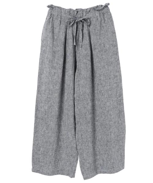 AMERICAN HOLIC（アメリカンホリック）の「麻混バックポケットワイドパンツ（その他パンツ・レディース・キャメル/ストライプ/チャコールグレー/ベージュ/ブルー/ネイビー・L/M）」の10枚目の写真