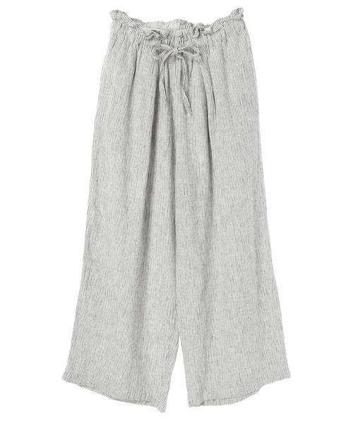 AMERICAN HOLIC（アメリカンホリック）の「麻混バックポケットワイドパンツ（その他パンツ・レディース・キャメル/ストライプ/チャコールグレー/ベージュ/ブルー/ネイビー・L/M）」の12枚目の写真