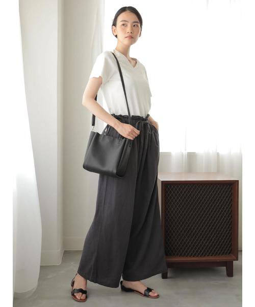 AMERICAN HOLIC（アメリカンホリック）の「麻混バックポケットワイドパンツ（その他パンツ・レディース・キャメル/ストライプ/チャコールグレー/ベージュ/ブルー/ネイビー・L/M）」の14枚目の写真